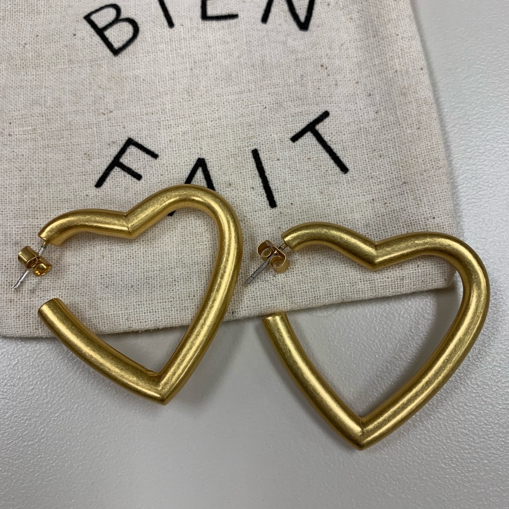 Madewell Heart chunky gold earrings